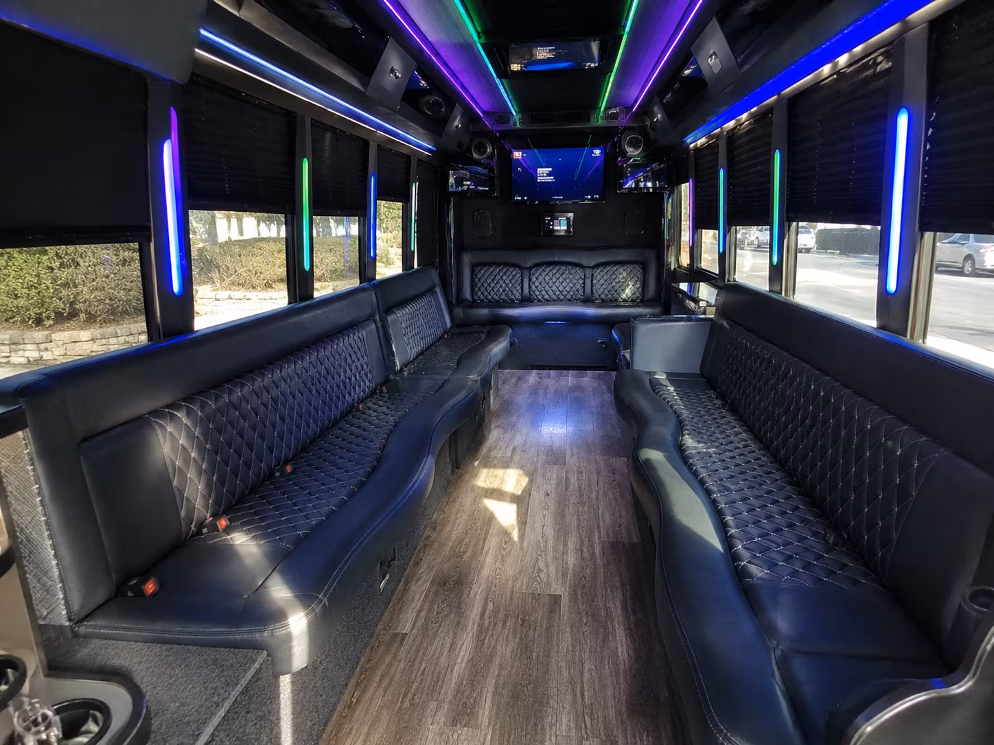 ogden 15 passenger party bus interior