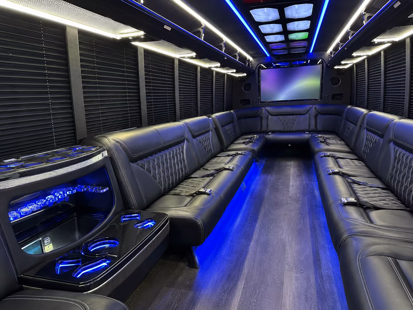 ogden 20 passenger party bus inside