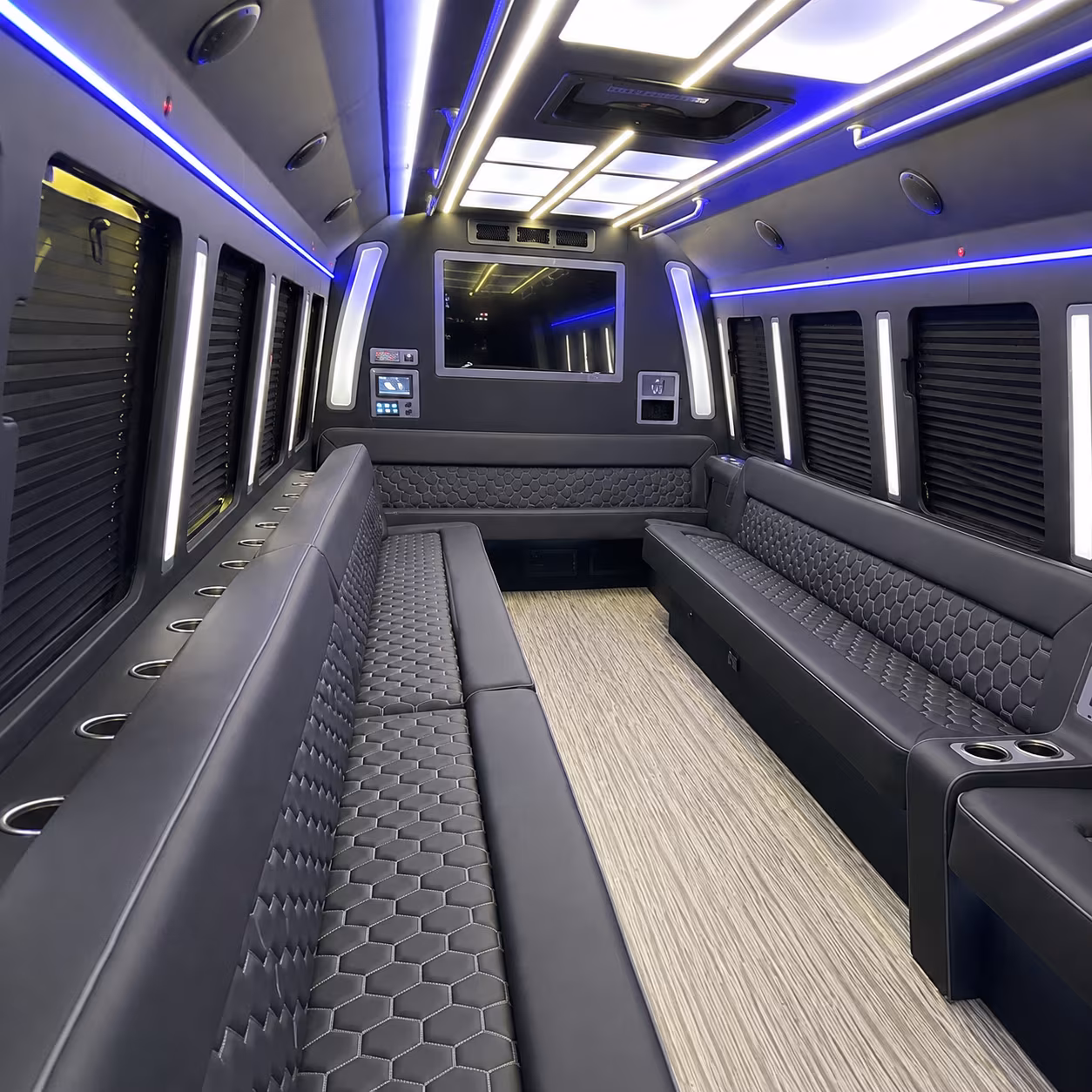 ogden 40 passenger party bus inside