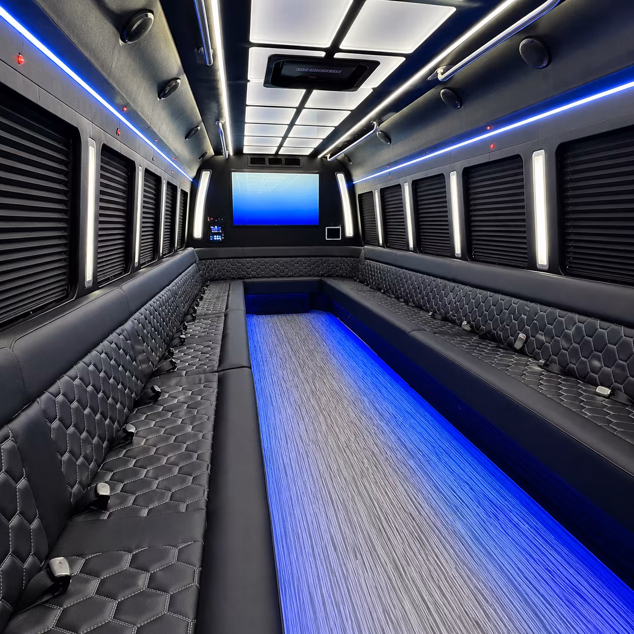 ogden 50 passenger party bus inside